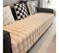 ZYHBBGXFC-XM Premium Thick Rabbit Plush Sofa Slipcover, 1-3 Seater, L-Shape Option, Soft Faux Fur, Non-Slip, Durable Furniture Cover For Living Room(Brown,110 * 180cm/43 * 71in)