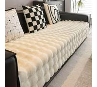 ZYHBBGXFC-XM Premium Thick Rabbit Plush Sofa Slipcover, 1-3 Seater, L-Shape Option, Soft Faux Fur, Non-Slip, Durable Furniture Cover For Living Room(Beige,110 * 160cm/43 * 63in)