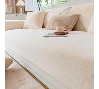 ZYHBBGXFC-XM Ultra-Soft Rabbit Plush Sofa Cover, 1/2/3 Seater Sizes, L-Shape Fit, Non-Slip Base, Fluffy Faux Fur, Ideal For Families With Pets And Children(Beige,90 * 70cm/36 * 28in)