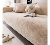 ZYHBBGXFC-XM Ultra-Soft Rabbit Plush Sofa Cover, 1/2/3 Seater Sizes, L-Shape Fit, Non-Slip Base, Fluffy Faux Fur, Ideal For Families With Pets And Children(Brown,90 * 260cm/36 * 102in)