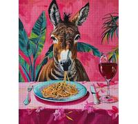 ZYHDK 1000 Pieces ,Adult Stress Relief Toys ,Funny Animals Eating Pastas Painting ,Art Jigsaw ,Memory Games For The Elderly Xd428Yk