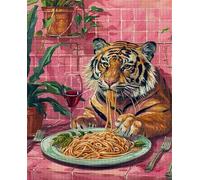 ZYHDK 1000 Pieces ,Adult Stress Relief Toys ,Funny Animals Eating Pastas Painting ,Art Jigsaw ,Memory Games For The Elderly Xd431Yk