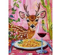 ZYHDK 1000 Pieces ,Adult Stress Relief Toys ,Funny Animals Eating Pastas Painting ,Art Jigsaw ,Memory Games For The Elderly Xd427Yk