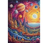 ZYHDK 1000 Pieces ，Colourful Irregular Puzzle,Difficult Jigsaw,Abstract Castles Posters ，Adult Personalised Challenge Toys ，Family Stress Reduction Games Xd228Yk