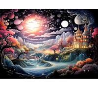 ZYHDK 1000 Pieces ，Colourful Irregular Puzzle,Difficult Jigsaw,Abstract Castles Posters ，Adult Personalised Challenge Toys ，Family Stress Reduction Games Xd221Yk