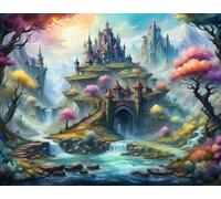ZYHDK 1000 Pieces ，Colourful Irregular Puzzle,Difficult Jigsaw,Abstract Castles Posters ，Adult Personalised Challenge Toys ，Family Stress Reduction Games Xd227Yk