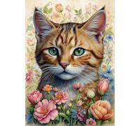 ZYHDK 1500 Pieces ，Colorful Puzzle ，Pictures ，Cute Cat Art Painting ，Elderly Memory Cognition Games ，Adult Decompression Toy - Kz427Dw