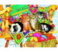 ZYHDK 1500 Pieces ,Poster ,Difficult Jigsaw ,Gifts ,Colorful ,Cute Cats Art Oil Painting ,Family Stress Reduction Games,Rh91Mo