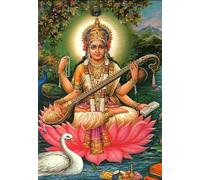ZYHDK 1500 Pieces ，Poster ，Difficult Jigsaw ，Gifts ，Colorful ，India Saraswatis Art Painting ，Elderly Memory Cognition Games ，Home Decoration,Rh70Mo