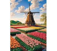 ZYHDK 1500 Pieces ,Poster ,Difficult Jigsaw ,Gifts ,Colorful ,Tulipss Art Flower Oil Painting ,Elderly Memory Cognition Game,Xz164Wp
