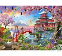 ZYHDK 1500 Pieces - Poster - Difficult Jigsaw - Gifts - Japanese Style Gardens Art Picture - Adult Personalised Challenge Toys - Home Decoration - Kz20Dw