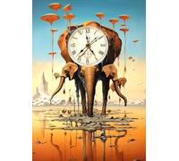 ZYHDK 1500 Pieces Puzzle ,Irregular Puzzle ,Poster ,Gifts ,Abstract Clock Art Oil Painting ,Adult Personalised Challenge Toys ,Home Decoration, Wx10Zk