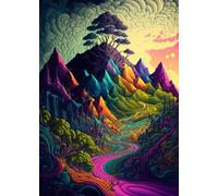 ZYHDK Jigsaw 2000 Pieces - Colourful Difficult Jigsaw - Abstract Meditations Landscapes Painting - Memory Games For Adults - Family Stress Relief Toys - Hz262Zt