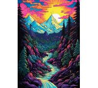 ZYHDK Jigsaw 2000 Pieces - Colourful Difficult Jigsaw - Abstract Meditations Landscapes Painting - Memory Games For Adults - Family Stress Relief Toys - Hz261Zt