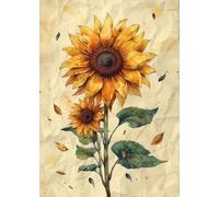 ZYHDK Puzzle 1500 Pieces ，Colorful Jigsaw ，Gifts ，Pictures ，Sunflowerss Illustrations ，Elderly Memory Cognition Games ，Wall Art Decoration, Wx208Zk