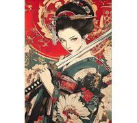 ZYHDK Puzzle 1500 Pieces ,Irregular Puzzle ,Poster ,Gifts ,Japanese Woman Warriorss Abstract Painting ,For Family Stress Reduction Games ,Wall Art Decoration, Wx125Zk