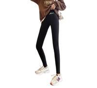 ZYHHDP Dual-Sided Fleece Lined High-Waisted Seamless Thermal Leggings - Winter High Elasticity Compression Base Layer for Outdoor & Indoor(E,L)