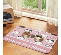 ZYHJJ Personalized Dog Cat Food Mat,Personalised Pet Feeding Mat,Customisable with Your Pet's Name,Waterproof,Non Slip,Pet Bowl Mat Absorbent,Quick Dry,for Cats And Dogs