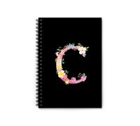 ZYHJJ Personalized Name Journal - Floral Monogram Notebook - Personalised Notebook with Initials Name - Gifts for Mother's Day Birthday Graduation Office Supplies -15 x 21 cm