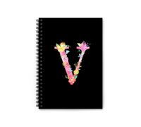 ZYHJJ Personalized Name Journal - Floral Monogram Notebook - Personalised Notebook with Initials Name - Gifts for Mother's Day Birthday Graduation Office Supplies -15 x 21 cm