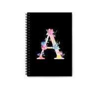 ZYHJJ Personalized Name Journal - Floral Monogram Notebook - Personalised Notebook with Initials Name - Gifts for Mother's Day Birthday Graduation Office Supplies -15 x 21 cm