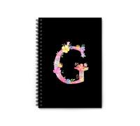 ZYHJJ Personalized Name Journal - Floral Monogram Notebook - Personalised Notebook with Initials Name - Gifts for Mother's Day Birthday Graduation Office Supplies -15 x 21 cm