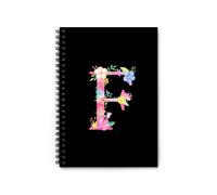 ZYHJJ Personalized Name Journal - Floral Monogram Notebook - Personalised Notebook with Initials Name - Gifts for Mother's Day Birthday Graduation Office Supplies -15 x 21 cm