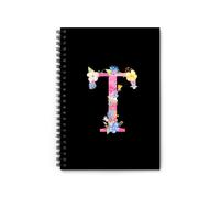 ZYHJJ Personalized Name Journal - Floral Monogram Notebook - Personalised Notebook with Initials Name - Gifts for Mother's Day Birthday Graduation Office Supplies -15 x 21 cm