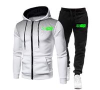 ZYHJZ Men's Hooded Tracksuit Set for Linkin Park, Long Sleeves Drawstring Sweatshirt Saftey Top and Bottom Set with Pockets, Workout Tracksuit Sports Set,White-L