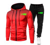 ZYHJZ Men's Hooded Tracksuit Set for Linkin Park, Long Sleeves Drawstring Sweatshirt Saftey Top and Bottom Set with Pockets, Workout Tracksuit Sports Set,Red-M