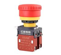 ZYHNYTAO Micro Switches HB-K20 Waterproof IP65 22mm 20A Emergency Stop Mushroom Head Push Button Switch 2NO 2NC Red
