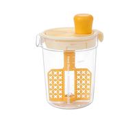 ZYHUI Manual Egg Mixture with Graduated Glass Mixing Cups with Scale Hand Shank Sauce Mixer Seasoning Hand Held Whisk Oil Bottle (Yellow)