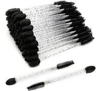 ZYIGYI 100 Disposable Eyeshadow Brushes Sponge Makeup Applicators and Spoolies Eyelash Mascara Wands for Eye Lash Extension Black