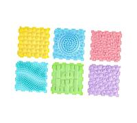 ZYIHNIRB 6 Pieces Sensory Mat for Children, Modular TPE Massage Puzzle, Encourages Problem Solving, Suitable for Home And Kindergarten Activities, Without Red