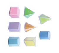 ZYIHNIRB 8 Pieces Geometric Shape Blocks Learning Toy Math Toy