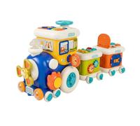 ZYIHNIRB Children's Train Toy Multifunctional Educational Toy Interactive Activity Shapes Sound Lights PP Material Suitable for Early Learning Boys, Style A