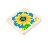 ZYIHNIRB Children's Wooden Puzzle, Life Cycle, Multi-Layer, Motor Skills, Cognitive Development, Educational, Suitable for Boys And Girls, Fun Activity, Le, Sunflower