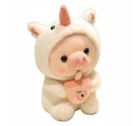ZYIHNIRB Doll Bubble Tea Pig Hoodie Piglet Collectible Stuffed Toy Soft Animal Sleeping Aid Desk Decoration Suitable for Bedroom Gift Giving, 35CM, Unicorn