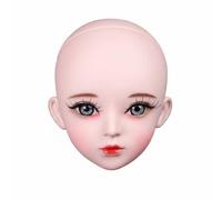ZYIHNIRB Doll Figure Ball-Jointed Doll Articulated Collectible Model Customizable DIY Makeup Interchangeable Parts Rubber Suitable for Artistic Practice Gift Giving, Chuchu Makeup Head