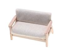 ZYIHNIRB Dollhouse Miniature Sofa 1/12 Scale Loveseat Armchair Couch Model Wooden Frame Realistic Accent Suitable for Miniature House Living Room Scenes, beige