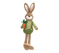 ZYIHNIRB Easter Bunny Figurine Standing Desk Ornament Sculpture Polyester Decoration Suitable for Easter Party Living Room Office Home Gift, green