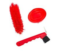 ZYIHNIRB Horse Brush Cleaning Kit, Detangling Comb Tool for, Farrier's Brush, Suitable for Owners And Riders, Daily Use, Red