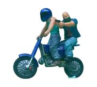 ZYIHNIRB Miniature Figures of Motorcyclists And Bikers at 1/64th Scale, Realistic Scale Models for Dioramas And Miniature Train Scenery, blue