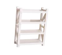 ZYIHNIRB Miniature Storage Shelf for Dollhouse, 4 Tiers, for The Garden, white