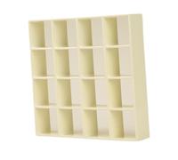 ZYIHNIRB Miniature Wooden Bookshelf Display Cabinet with 16 Realistic Grids Suitable for Art Collections Home Decorations Model Making, White