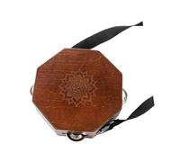 ZYIHNIRB Portable Cajon Box Wooden Drum Multifunctional Hand Percussion Instrument with Adjustable Strap Designed for Children Adults Leisure Scene, Octagon Brown