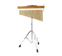 ZYIHNIRB Wind Chime Percussion Instrument Bar Chimes Portable Music Adjustable Stand Iron Wood Clear Sound Suitable for Practice Performance Gift for Friends, gold, 25 note