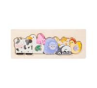 ZYIHNIRB Wooden Children's Puzzles Educational Assembly Games Challenge Boards for Kids with Pieces for Color Recognition YF, Farm Animals
