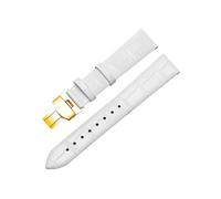 zyimodl 10-22mm Crocodile-grain Ultra-thin Calfskin Watch Strap with Stainless Steel Folding Buckle