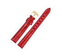 zyimodl 12-20mm Simple Style Red Soft & Flexible Cowhide Leather Watch Strap for Quartz Watches, 19mm